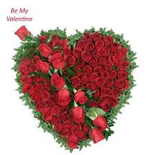 100 Red roses heart